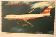 USA - SAMOLOT - TWA 's 747 - Greetings from San Francisco - TRANS WORLD