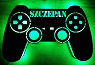 Lampka nocna LED, drewniana, na baterie, PAD, imienna, 7 kolorów, 6 frontów