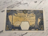 Francuska Afryka Zachodnia - 50 franków - 1929 - Dakar - bardzo rzadki
