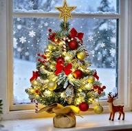 CHOINKA BOŻONARODZENIOWA Mini 60CM Ozdoby Sztuczna LED Dekoracje ŚWIĘTA