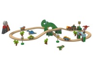 PARK DINOZAURÓW KOLEJKA DREWNIANA PLAYTIVE 46 ELEMENTÓW