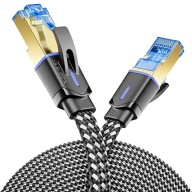 Kabel sieciowy 3m ethernetowy RJ45 LAN CAT 8 do komputera laptopa płaski