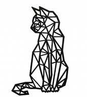 Kot Geometryczny Obraz 3D GRUBY Wodoodporny Loft Dekoracja Ścienna