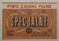 STARA ETYKIETA PIWO CIEMNE PEŁNE SPECJALNE BROWAR ŁOMŻA