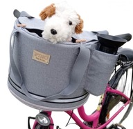 Koszyk na rower dla psa Fotelik transporter podróżny Kosz na zakupy Szary
