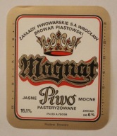 ETYKIETA - BROWAR PIASTOWSKI - Magnat - Piwo - JASNE MOCNE - PASTERYZOWANE