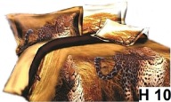 pościel 3 D 200x220 + 2x 70x80 zamek H 10 tygrys 100% bawełna