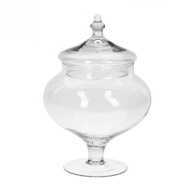 Elegancki, dekoracyjny szklany pucharek do przechowywania, 28 cm