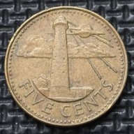 *BARBADOS [1907]*5 centów 1989 Elżbieta II, Latarnia Morska South Point