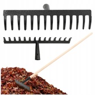 GRABIE METALOWE DO LIŚCI TRAWY OGRODOWE Z DREWNIANYM TRZONKIEM CROWNMAN