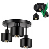 Lampa sufitowa żyrandol Plafon Metalowa LOFT LED 3xE27 czarna 382-E3 SPOT