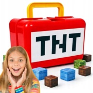 KLOCKI MAGNETYCZNE MINECRAFT BLOKI DUŻY ZESTAW 100 ELE.FIGURKI WALIZKA
