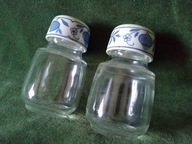 Szklana solniczka i pieprzniczka - śliczna para na stół