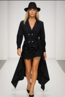 H-4 h4 black bluzka kamizelka koszula kardigan czarny oversize l xl xxl