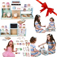 DREWNIANA KAWIARNIA EKSPRES DO KAWY ZABAWKA DLA DZIECI LODZIARNIA ZABAWKOWA