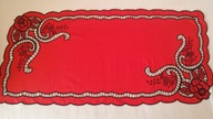Śliczny czerwony bieżnik z czarnym haftem - 98cm x 48 cm - bdb !!