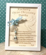 PODZIĘKOWANIE DLA OJCA CHRZESTNEGO KOMUNIA CHRZEST BIAŁA RAMKA