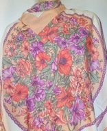 Vintage chustka włoska lilie kwiaty 88x88