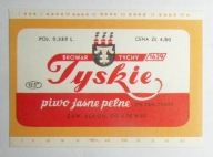 STARA ETYKIETA PIWO JASNE PEŁNE TYSKIE BROWAR TYCHY