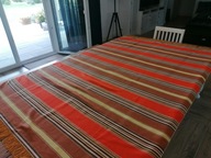 TKANY WEŁNIANY KILIM KAPA NARZUTA PASIAK FRĘDZLE 145 x 226 B7