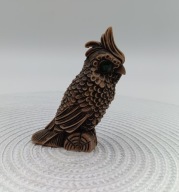 Papuga - vintage - figurka - ze szmaragdowymi oczami - kolekcjonerska