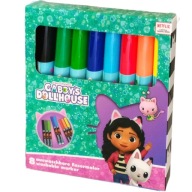 Flamastry Kids Baby 8 Kolorów Zmywalne Grube Pisaki KOCI DOMEK GABI