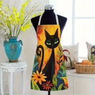 Fartuch kuchenny fartuszek koty uroczy kolor anime prezent POLIESTER tkane