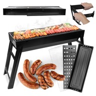 GRILL SKŁADANY PRZENOŚNY DUŻY TURYSTYCZNY WĘGLOWY WALIZKA BBQ 57x20cm