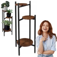 STOJAK NA KWIATY KWIETNIK STOJĄCY DĄB RUSTYKALNY LOFT ELEGANCKI 80CM