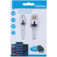 Kabel Grundig USB - microUSB typ B 2 m biały