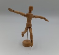 Drewniany manekin - figurka - ruchome elementy - 14cm