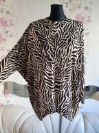 BLUZKA KOSZULA ZEBRA ZEBRE PÓŁGOLF GOLF NIETOPERZ miła zjawiskowa kobieca