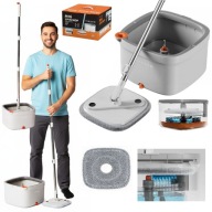 SMART MOP OBROTOWY Z SEPARACJĄ WODY BRUDNEJ OD CZYSTEJ TIVAXO M16 SZARY