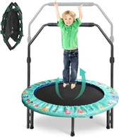 MINI TRAMPOLINA DLA DZIECI SKŁADANA REGULOWANY UCHWYT BEZPIECZNA ZIELONA
