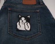 Naszywka Haftowana KOT Fuck – 10 x 7 cm