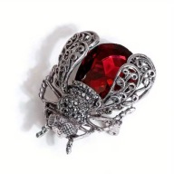 BROSZKA PRZYPINKA PIN PINETS AGRAFKA ELEGANCKA MUSZKA MUCHA CZERWIEŃ