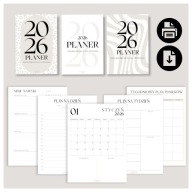 PLANER PLANNER kalendarz 2026 dziennik MINIMALISTYCZNY nawyki - DO DRUKU