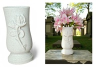 Wazon na cmentarz Wazon Nagrobny Memorial Rose - Imitacja Marmuru