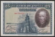 Hiszpania 25 peset 1928 - Calderon de la Barca - D8,