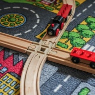 Skrzyżowanie 4 torów pasuje do torów drewnianych Bigjigs Lidl Ikea