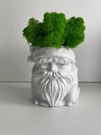 Doniczka betonowa z chrobotkiem Mikołaj, prezent, dekoracje