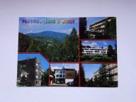 WISŁA nocą - widok na Czantorię i domy wczasowe - pocztówka