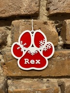 Ozdoba choinkowa z imieniem psa – łapka 3D