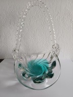 PIĘKNY SZKLANY KOSZYK