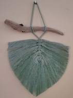 makrama 1 z 7 zielony liść, zrób własna kompozycję na ścianę-rękodzieło