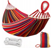 MOCNY HAMAK OGRODOWY 2 OSOBOWY BRAZYLIJSKI XXL LEŻAK WIELOKOLOROWY + TORBA
