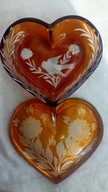 RZADKA BOMBONIERA BURSZTYNOWA SZLIFOWANA SERDUSZKO IRENA INOWROCŁAW 2