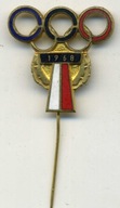 Odznaka oficjalna. Polski Komitet Olimpijski Mexico Grenoble 1968