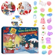 KALENDARZ ADWENTOWY ZABAWKI ANTYSTRESOWE GNIOTEK SQUISHY DLA DZIECI 24 SZT