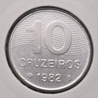 *BRAZYLIA [0252]*10 cruzeiros 1982r. Geografia Mapa *10 CRUZEIROS